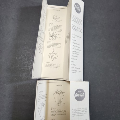 4 Pc. Coca-Cola DIY Holiday Decor Coke Promo Paper Ornament Kitschy Vtg MCM Star - Picture 8 of 10