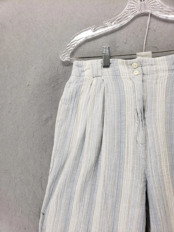 Pantalones Rafaella Mujer 14 Rayas Lino Tiro Alto Ligeros Verano Informales Foto 2 de 4