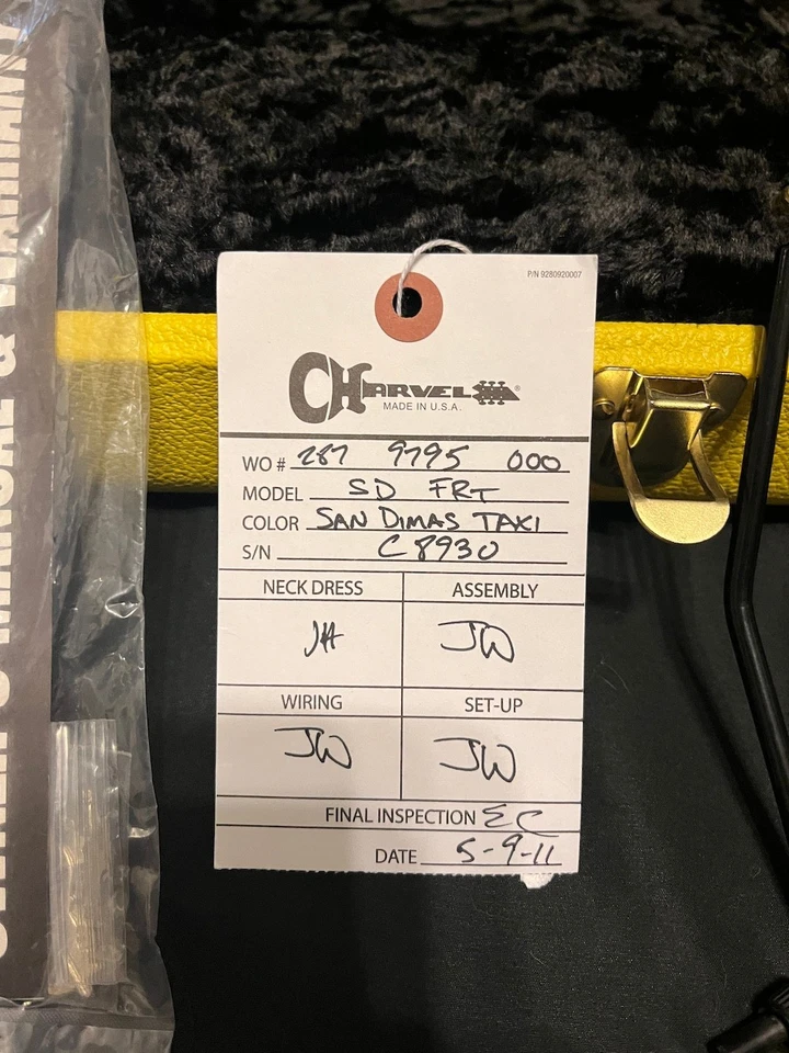 2011 Charvel USA Custom Shop San Dimas Taxi Cab Guitar Masterbuilt by Red Dave - Image 4 of 4