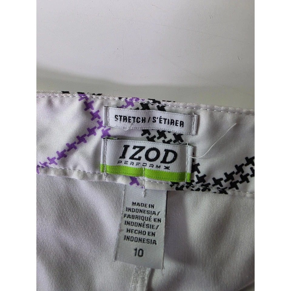 IZOD Purple White Plaid Active Performance Golf Casual Skort Skirt SZ 10 - Image 3 of 4