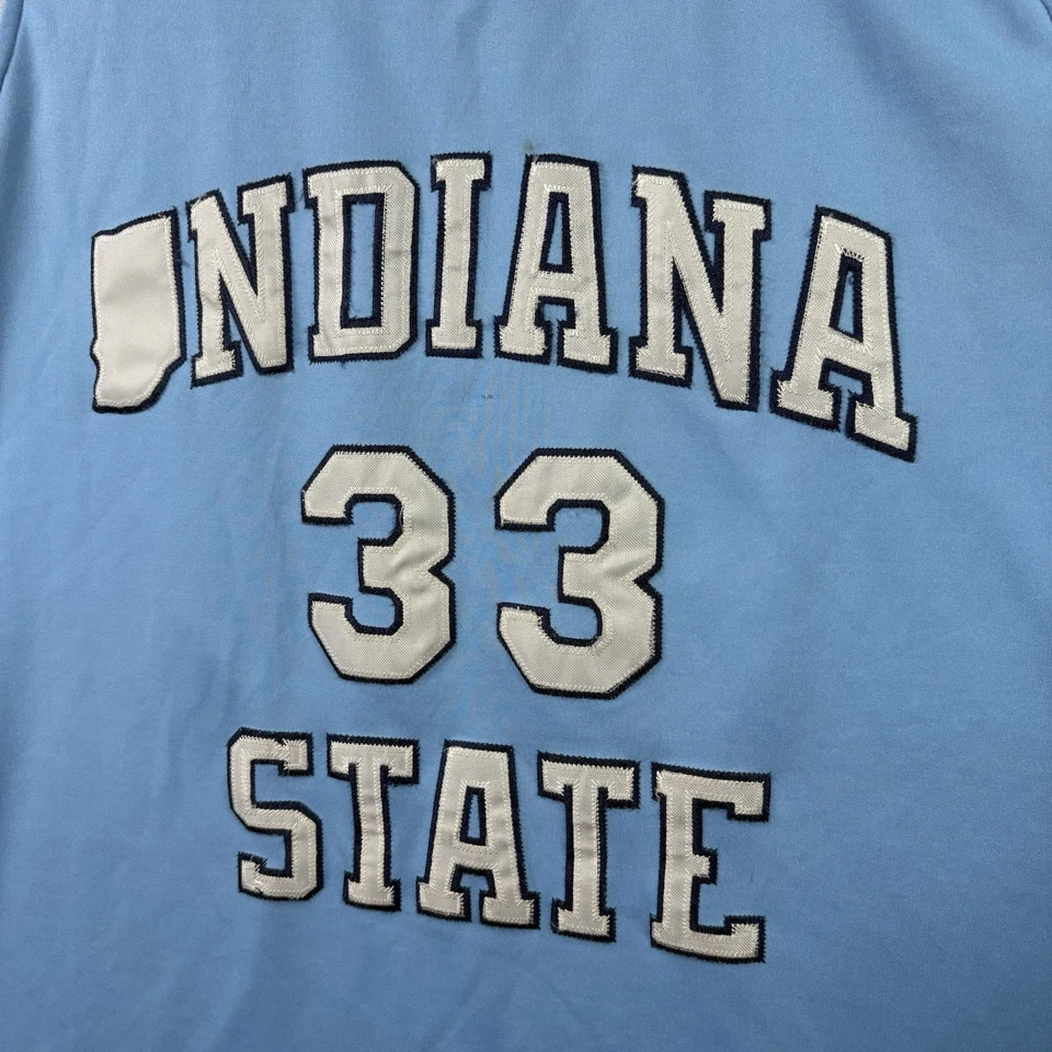 Винтажная мужская футболка STARTER INDIANA STATE Larry Bird 2XL синяя баскетбольная Sycamores - Изображение 4 из 4