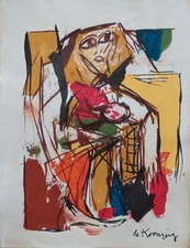 Willem de Kooning American Abstract Oil On Canvas Signed Art