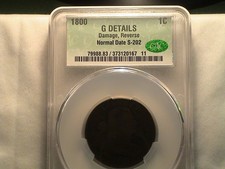 1800 Draped Bust Large Cent S-202 R4+ CAC G Details