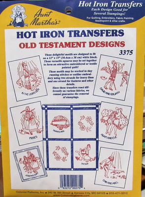 Aunt Marthas 3375 OLD TESTAMENT DESIGNS Quilt Blocks Embroidery Transfer Pattern