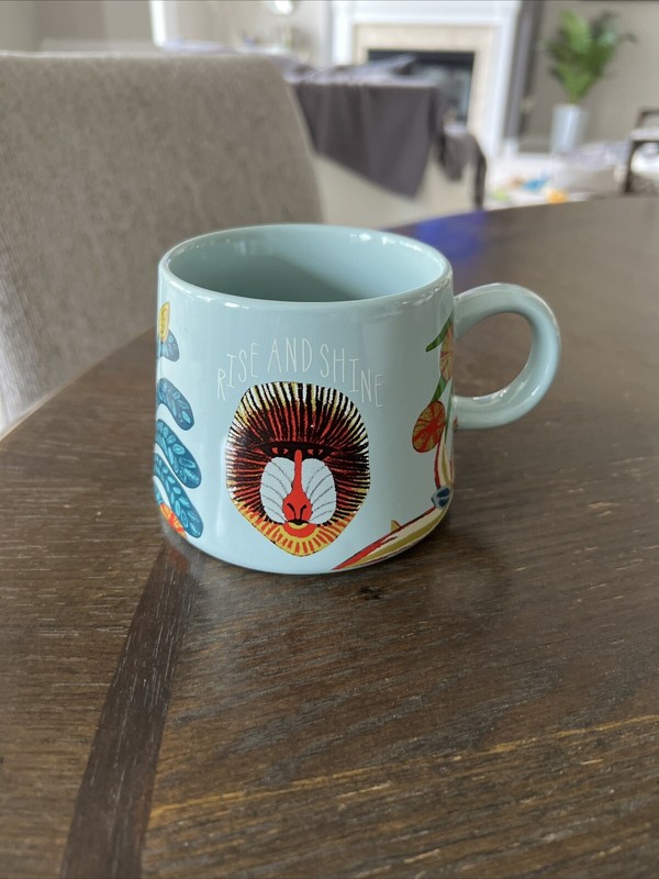 Opal House Rise and Shine Coffee Tea Mug Jungle Baboon Theme Pale Blue