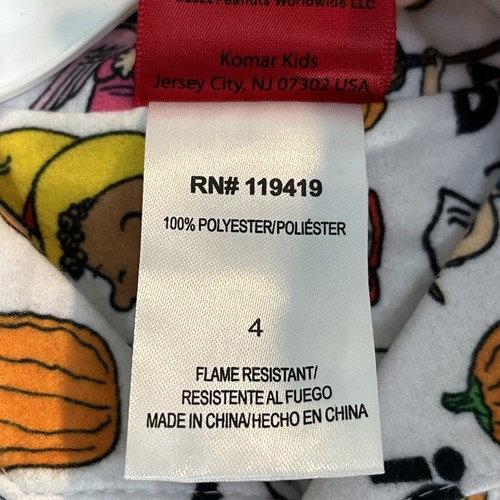 Peanuts Long Sleeve Button Down Pj’s Unisex Sz 4 Halloween Charlie Brown Snoopy - Picture 4 of 5