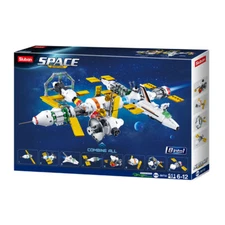 SlubanKids Space Station Building Blocks 511 Pc for Kids, 8-in-1 3D Learning Toy