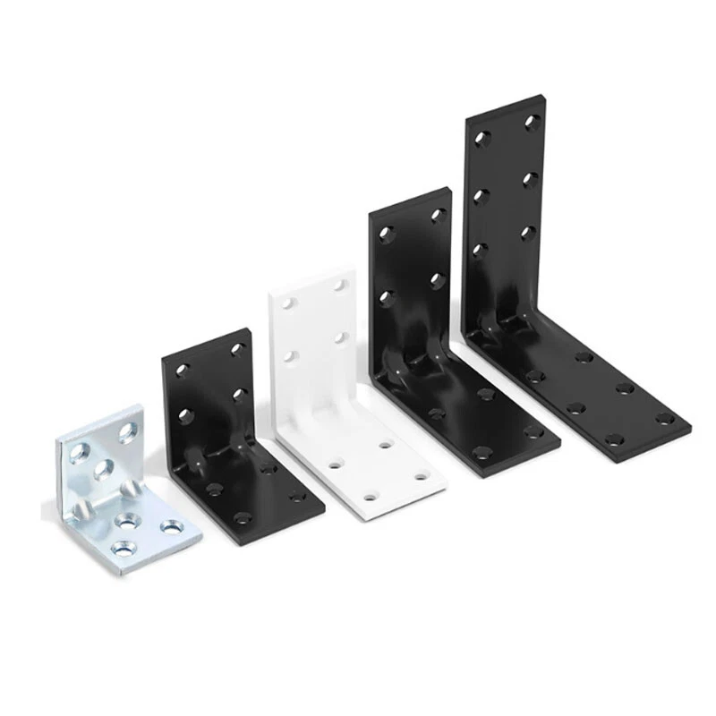 30x30mm~80x80mmCorner Brace Joint  L Shape Angle Bracket Thickened White/Black - Image 3 of 4