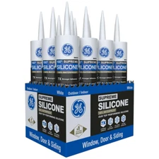 All Purpose Silicone Caulk, Clear, 10 Fl Oz Cartrid, 12 Pack - 100% Waterproof S