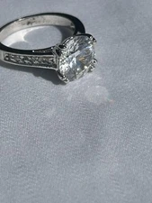 Simple Solitaire Sterling Silver Promise Ring for her, CZ Silver Wedding Band