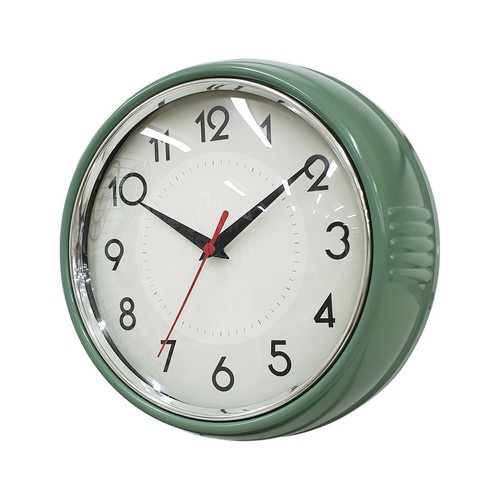 Retro Wall Clock Quartz Movement Round 24cm Plastic Gift Cafe Home Funky Glam - Picture 17 of 20
