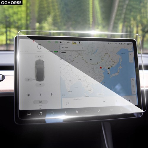 HD Screen Protector for Tesla Model 3 / Y Navigation Touchscreen Tempered Glass - Imagen 3 de 9