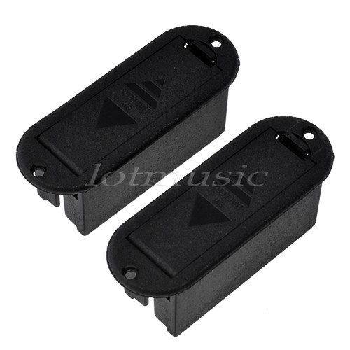 2 piezas guitarra bajo activo Pickup 9V Batería Soporte Estuche Caja | eBay