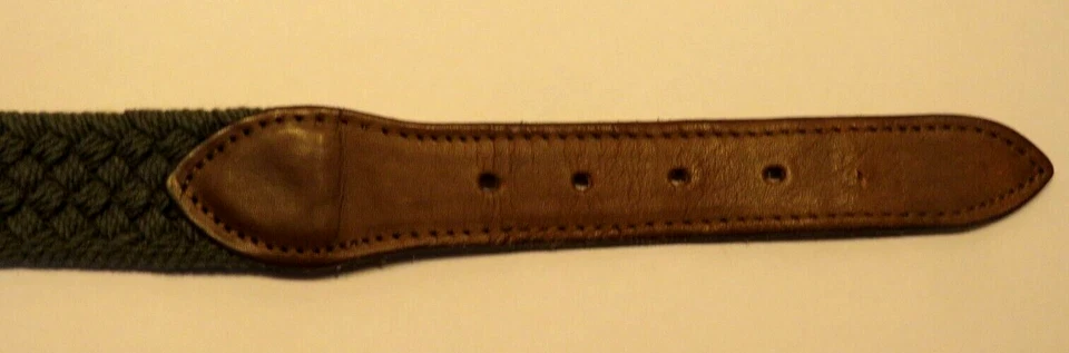 Cinturón GAP Hombre Cuero Verde Tela Trenzado Tejido Talla Grande Tono Plateado Golf Foto 4 de 4