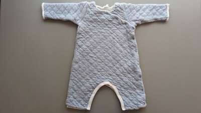 Petit bateau Babies' Long Jumpsuit in Quilted Tube Knit | ACIER blue| 3mths 60cm