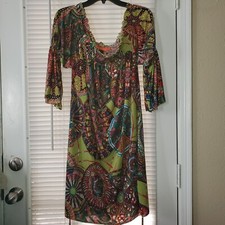 Urban Mango Womens Colorful Scoop Neckline Pullover Dress Medium