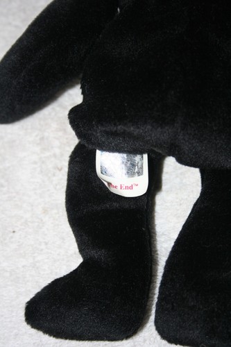 TY Beanie Baby THE END Y2K Millennium Black Bear 1999 ¡con todos los errores! 8,5" - Imagen 4 de 10