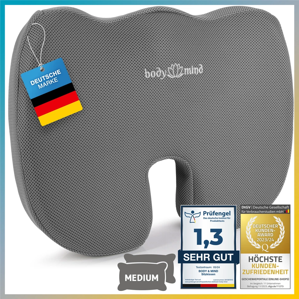 GOODS & GAGDETS GMBH Orthopedic Seat Cushion Wedge Cushion Ergonomic Chair Pad Office Chair Cushion