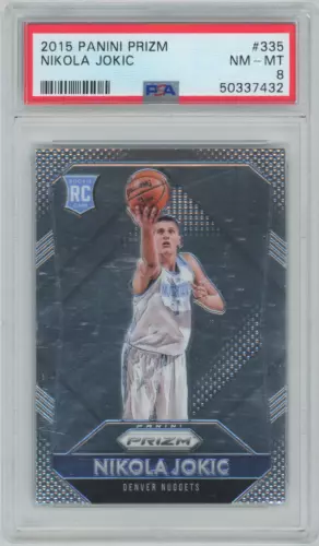 PSA 8 Prizm Rookies Nikola Jokic #335 Rookie RC 2015-16 Panini Nuggets MVP NM MT