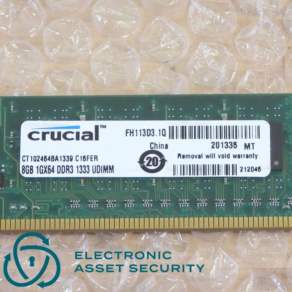 (Lot of 4) Crucial 8GB 1GX64 DDR3 1333 UDIMM Ram - Image 3 of 3