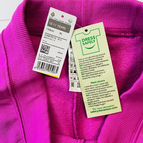UNITED COLORS OF BENETTON Girls Purple Regular Fit Sweatpants XL 10 - 11 Years - Picture 6 of 12