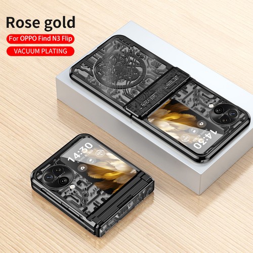 For OPPO Find N3 Flip, Luxury New Style Clear Plating Hybrid Hard PC Case Cover - Picture 7 of 16