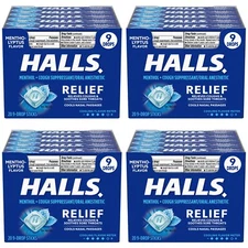 4 PACK - HALLS Relief Mentho-Lyptus Cough Drops, 20 Packs of 9 Drops (180 Drops)
