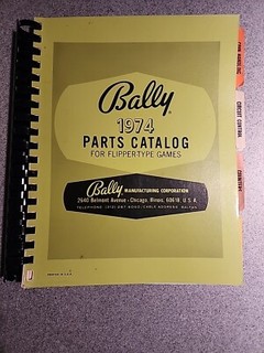 1974 Bally Parts Catalog Pinball Arcade Shuffle Manual ORIGINAL