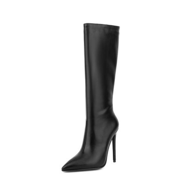 Para mujeres Elegancia Cremallera Tacones de aguja Botas de media pantorrilla Punta puntiaguda Moda Tacón alto