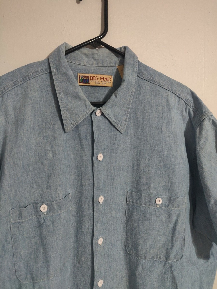 Vintage Big Mac Authentic Workwear Chambray Denim S/S Button