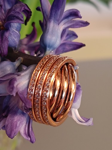 Genialer Rosegold Ring Christ edelstahl OVP mehr als 100Zirkoniasteine NP 149€ - Bild 15 von 24