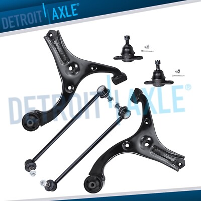 Front Lower Control Arms Ball Joints Sway Bar for 2006-11 Hyundai Accent Kia Rio