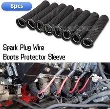 8Pcs Spark Plug Wire Boots Protector Sleeve Heat Shield Cover Insulation Wrap