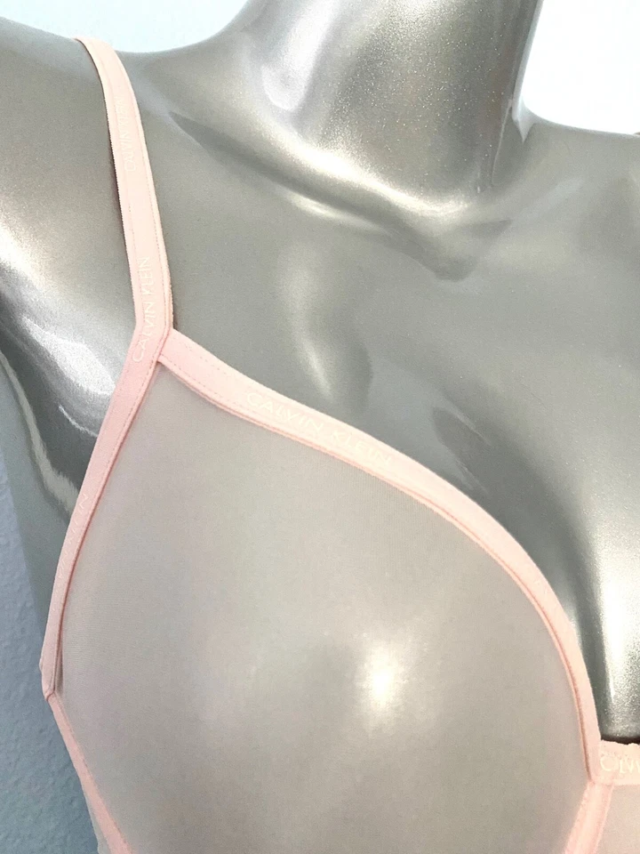 Calvin Klein Nwt Marquisette Sheer Unlined Pink Underwire Bra QF1680 - 680 - Image 3 of 4