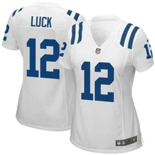 Nike Women's Andrew Luck #12 Indianapolis Colts Game V-Neck Jersey, White, XL