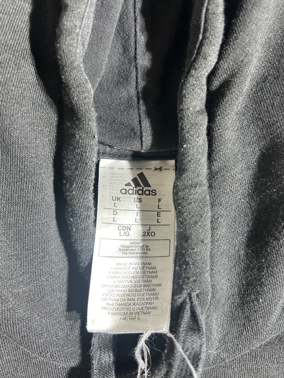 Adidas Sweatshirt Men’s L Large Black 3 Stripe Long Sleeve Athletic Hoodie thumbnail 6