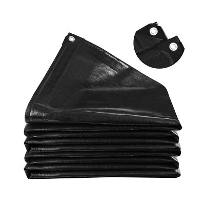 MYFAMIREA 20 x 25FT Pond Liner, 28Mil PE Preformed Pond Liner with 18 Hemmed ...