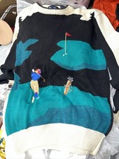 Vintage Par Four Men's Golf Embroidered Knit Sweater M 90s Exnt T Tote G1