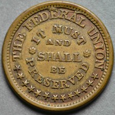 222/325a Patriotic Civil War Token R-2 AU "Army & Navy"