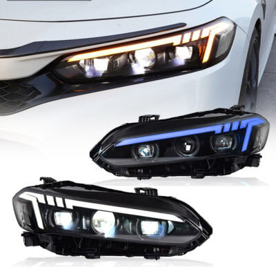 LED Headlights for 11th Gen Honda Civic 2022-2025 DRL White/Blue Animation