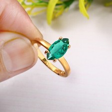 Colombian Emerald Ring Marquise Gemstone Ring Statement Ring Green Wedding Ring