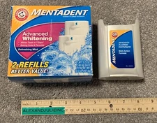 Mentadent Advanced Whitening 2 Refills + 1 Base Refreshing Mint toothpaste NEW