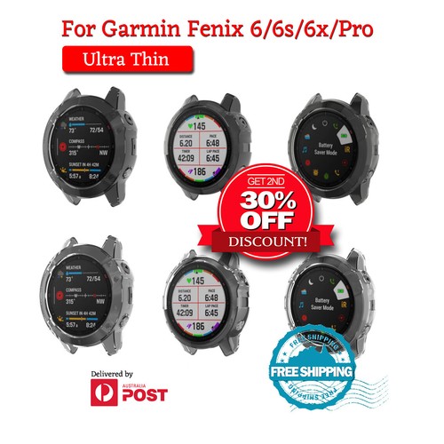 For Garmin Fenix 6 6S 6X Pro Screen Protector Case Cover TPU Ultra Thin  Shell | eBay