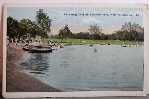 Louisiana LA New Orleans Audubon Park Swimming Pool Postcard Old Vintage Card PC - Afbeelding 1 van 2