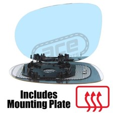 Fits Fiat Bravo 2007-2014 Heated Convex Wing Mirror Glass Passenger Side Left