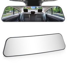 Rearview Mirror, 12 Inch Panoramic Interior Clip-on Wide Angle Convex Univers...