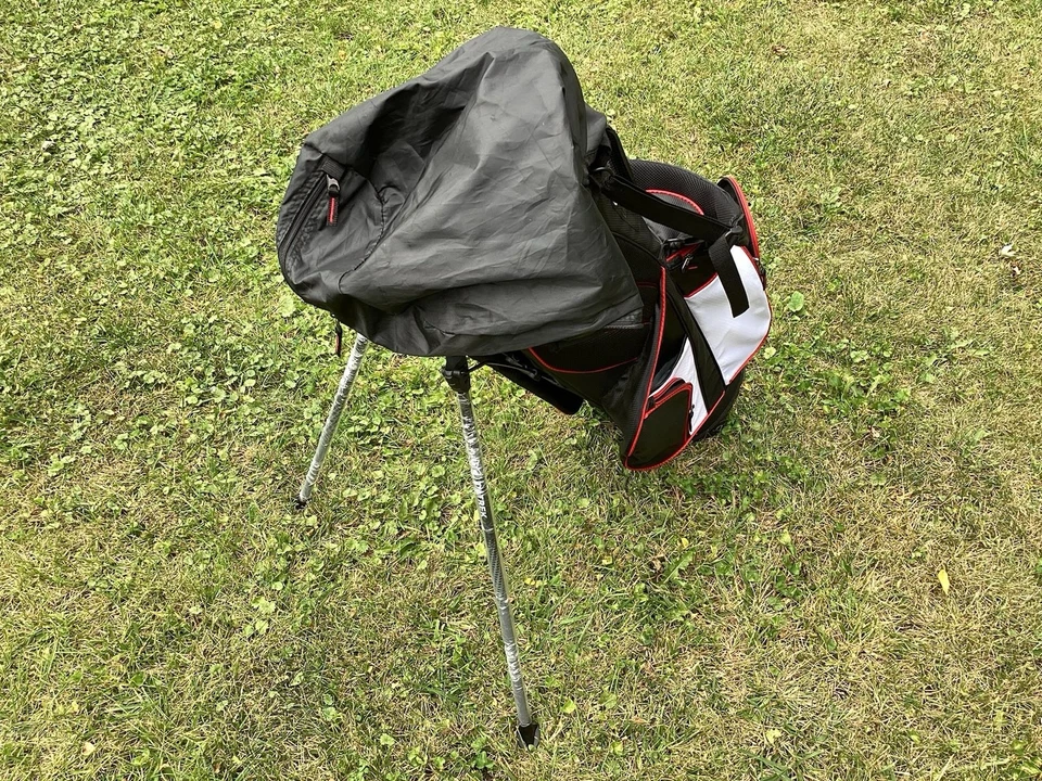 Datrek S-450 Pull Out Stand Golf Bag Black Red White Rainhood 8 Way Divide NEW - Image 3 of 4