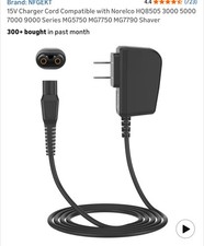 Replacement for Philips Norelco Charger Cord Fit HQ8505 7000 5000 3000 Series 35