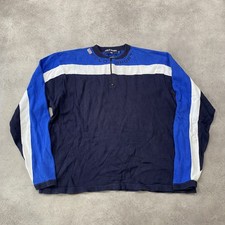 Polo Sport Ralph Lauren Jumper Mens 2XL Cotton Vintage Quarter Zip Striped, Blue