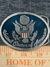 UNITED STATES OF AMERICA Blue Enamel EAGLE crest BELT BUCKLE 2240
